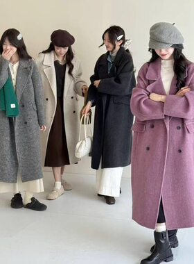 简约版澳洲进口羊绒大衣中长款韩版女装