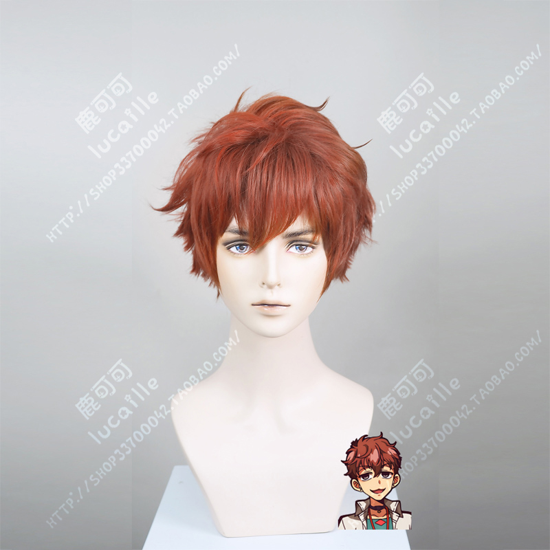 地缚少年花子君cos假发日向夏彦cosplay男短红棕蓬松翻翘万用帅气