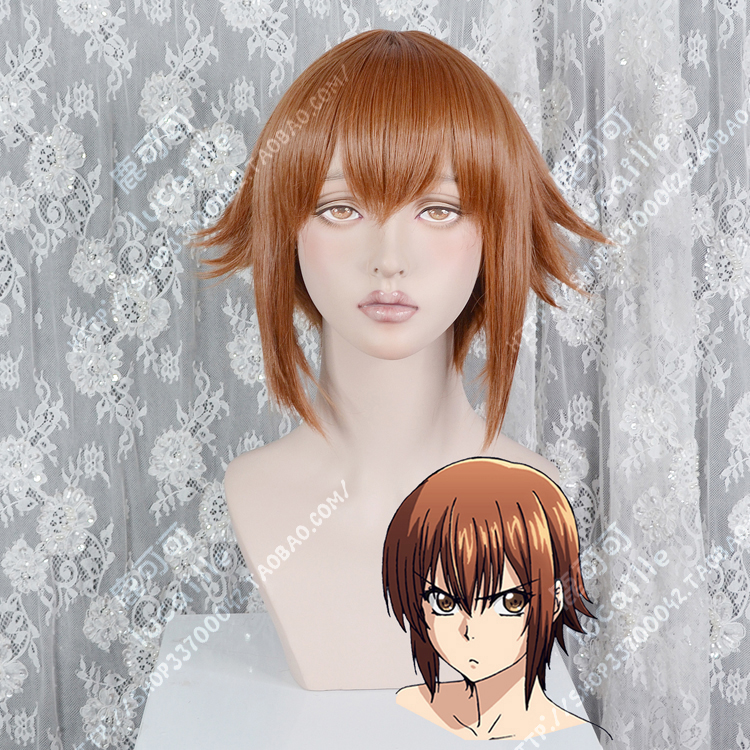 碧蓝之海 古手川千纱 芒果棕 鬓角加长蓬松翻翘假发 cosplay假发