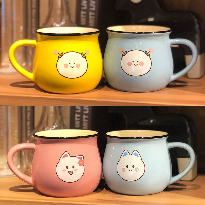 可爱风情侣仙粑铺子陶瓷杯