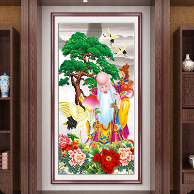 2025新款5d钻石画老寿星寿比南山人物客厅卧室满钻粘贴十字绣贴钻