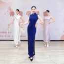 团队走秀2025新款 新中式 烫钻改良旗袍女高级感气质优雅长款 明星款