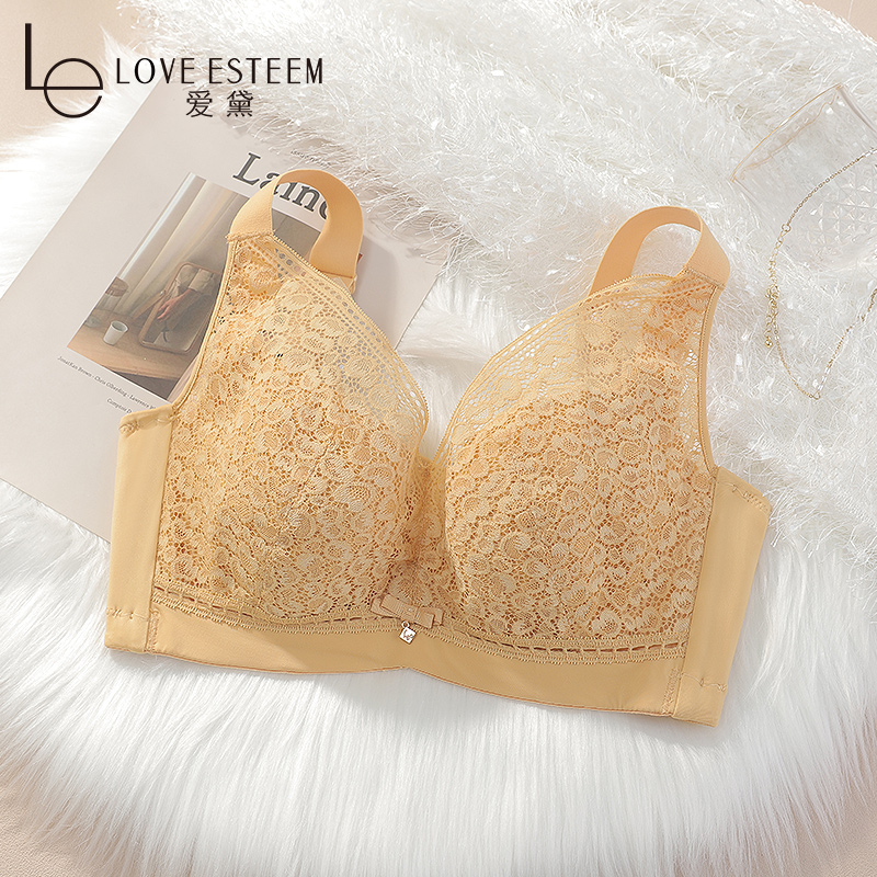 爱黛性感蕾丝软钢圈大胸显小文胸