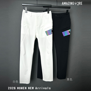 时尚 修身 直筒裤 新款 弹力女长裤 子女夏装 休闲百搭运动球裤 高尔夫裤