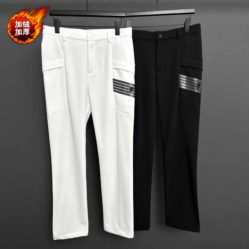 高尔夫裤子男秋冬时尚百搭休闲裤运动球裤修身显瘦直筒裤加厚男裤