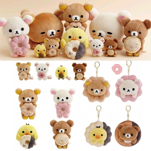 【9月现货】日本SANX轻松熊 MD甜甜圈联名挂件手玉公仔 熊哥熊妹