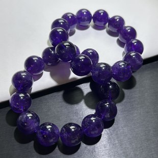 天然紫水晶手串男女乌拉圭紫水晶巴西紫水晶手链百搭紫阿赛紫塔晶