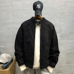 智快鱼港仔文艺男装店铺素拼商场同款欧洲站2026新款单农夹克外套