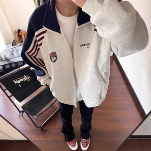 智快鱼港仔文艺男装店铺素拼商场同款欧洲站2026新款单农夹克外套