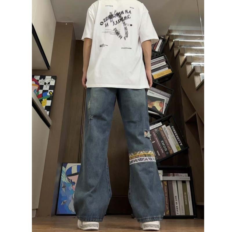 智快鱼潮流前线2025新款崔布局g5g6青少年男装帅气学生潮流牛仔裤