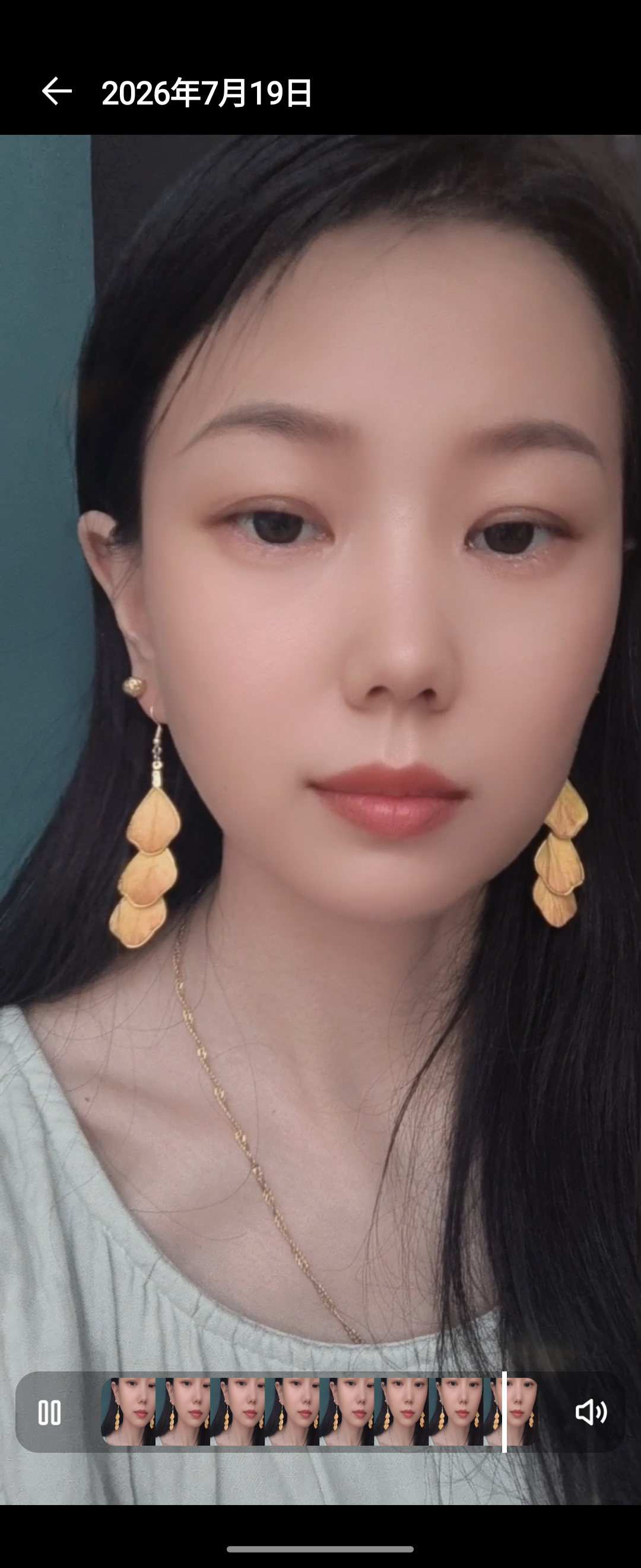 非遗新中式绒花三层黄花瓣永生押花耳坠复古长款日常百搭汉服耳环