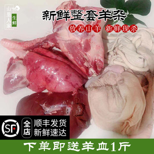 整套羊下货8斤重 新鲜羊杂 山羊羊下水包括羊头羊肚羊肠羊心肝肺