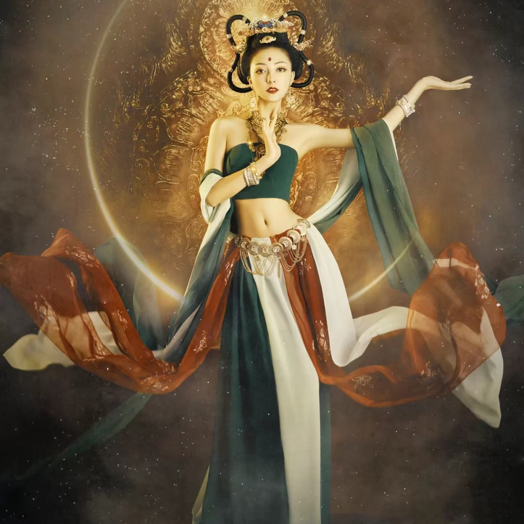 一梦敦煌汉服飞天影楼摄影写真主题性感女古装仙女走秀舞蹈演出服