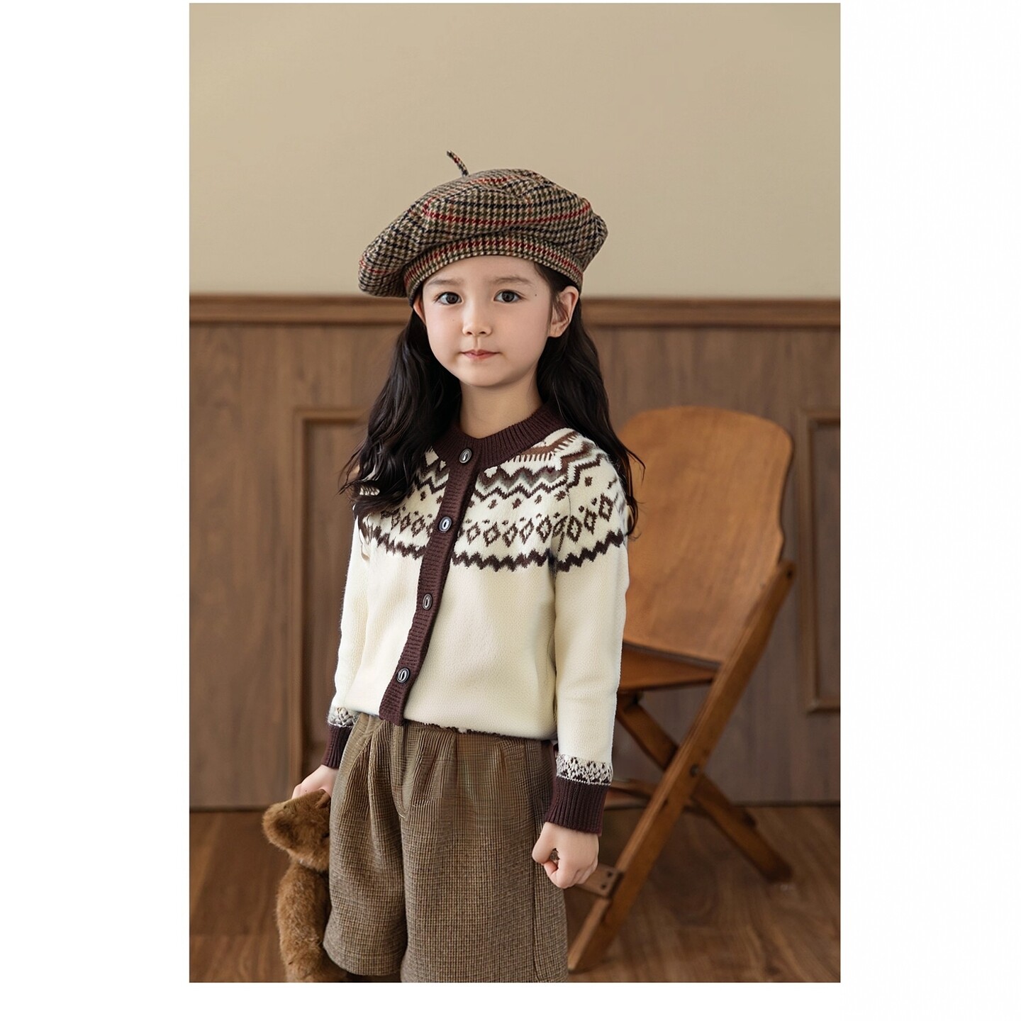 女童针织毛衣背心2025春秋韩版宝宝洋气男童V领马甲儿童上衣外套