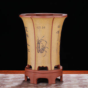 兰花花盆大口径陶瓷花瓶金钱树盆栽中国风大花蕙兰君子兰紫砂花盆