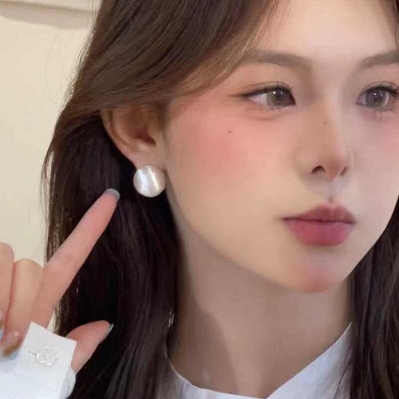 复古磨砂拉丝纯银针耳钉女小众