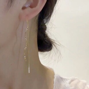 气质防过敏波浪耳线2026新款潮大气流苏耳环轻奢高级感个性耳钉女