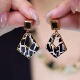 复古时尚 黑白相间几何耳环女优雅大气高级感轻奢夸张巨好看耳饰品