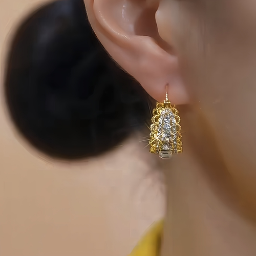 复古金色闪钻蕾丝显贵气耳扣