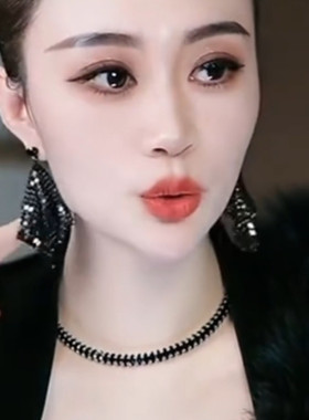 欧美轻奢菱形黑亮片银针耳环
