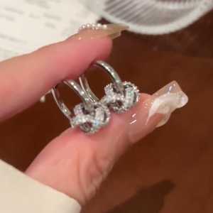 s925银针一款多戴同心结耳圈耳环耳坠轻奢高级感独特耳饰新款爆款