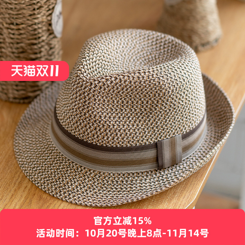 男女士新款草编草帽爸爸夏季遮阳帽旅游防晒沙滩帽子中老年礼帽