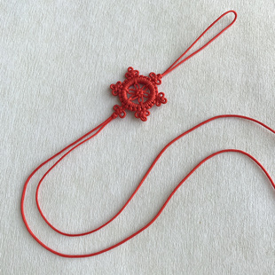 手工编织中国结装饰挂件彩色花朵传统文化工艺品A线中号法轮结饰