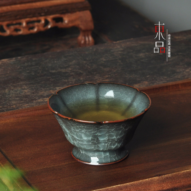 青瓷哥窑龙泉冰裂纹茶杯品茗杯