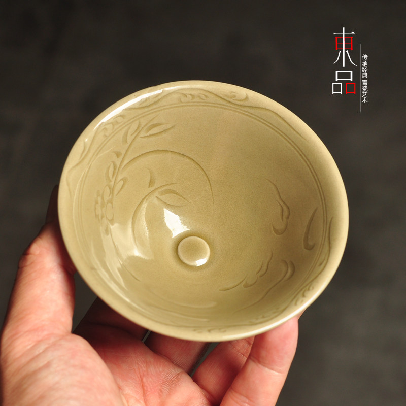 仿古釉斗笠杯陶瓷茶碗普洱斗笠盏