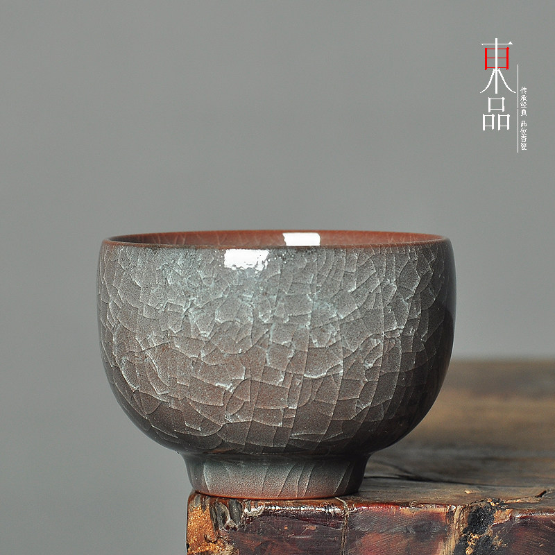 青瓷窑变哥窑品茗杯大号主人杯子