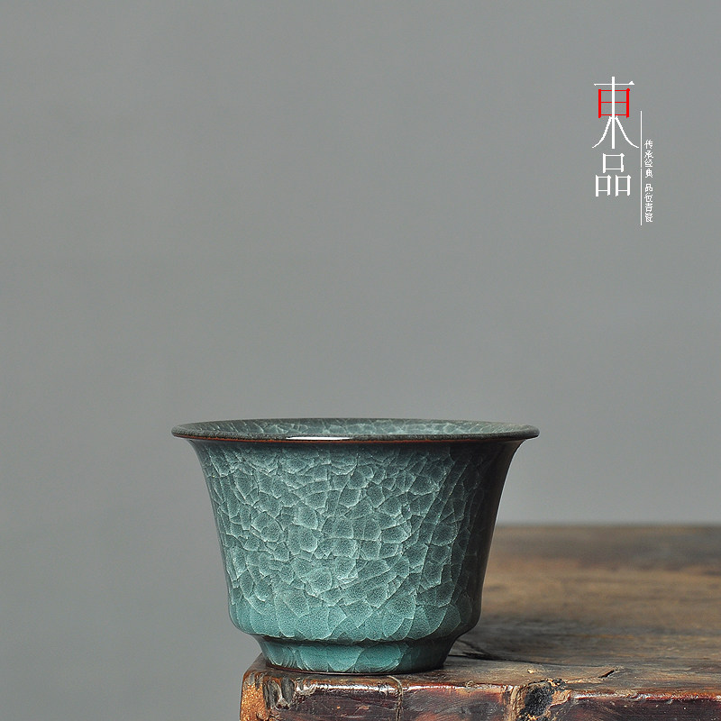 哥窑冰花主人杯单杯开片个人专用茶杯陶瓷品茗杯功夫茶具茶盏家用