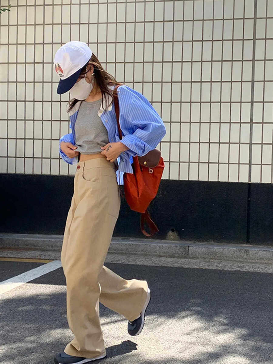 长袖短款衬衫上衣棉女