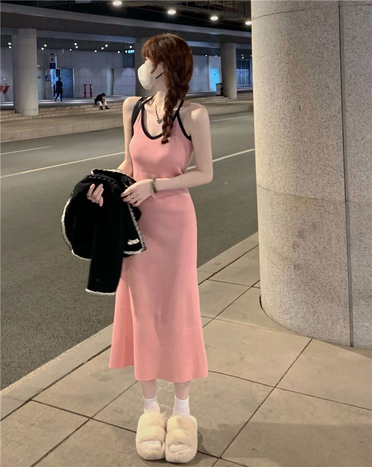 纯欲风修身显瘦吊带连衣裙女