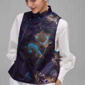 汉服马甲 詹祥和·桑蚕丝七彩老缎国风高定定位花中式 陌上花开