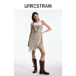 拼接工裝 UNRESTRAIN UNR設計師品牌背心式 連衣裙 感吊帶無袖