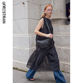 黑色透视拼接无袖 连衣裙 明星同款 夏季 UNRESTRAIN 吴昕同款