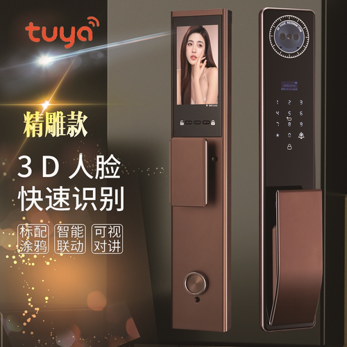 Tuya涂鸦智能锁3D人脸识别掌静脉纹开关联动场景视频通话远程解锁