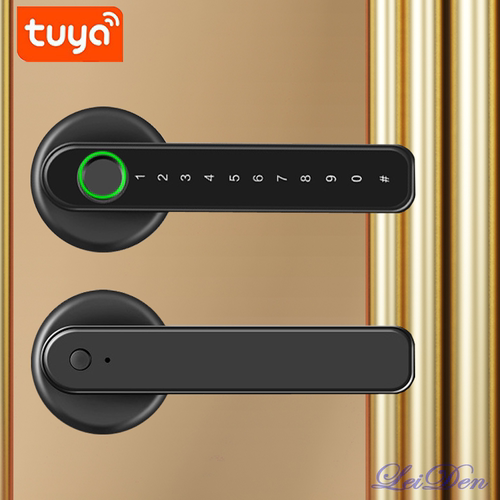 Tuya涂鸦智能木门锁指纹WiFi手柄