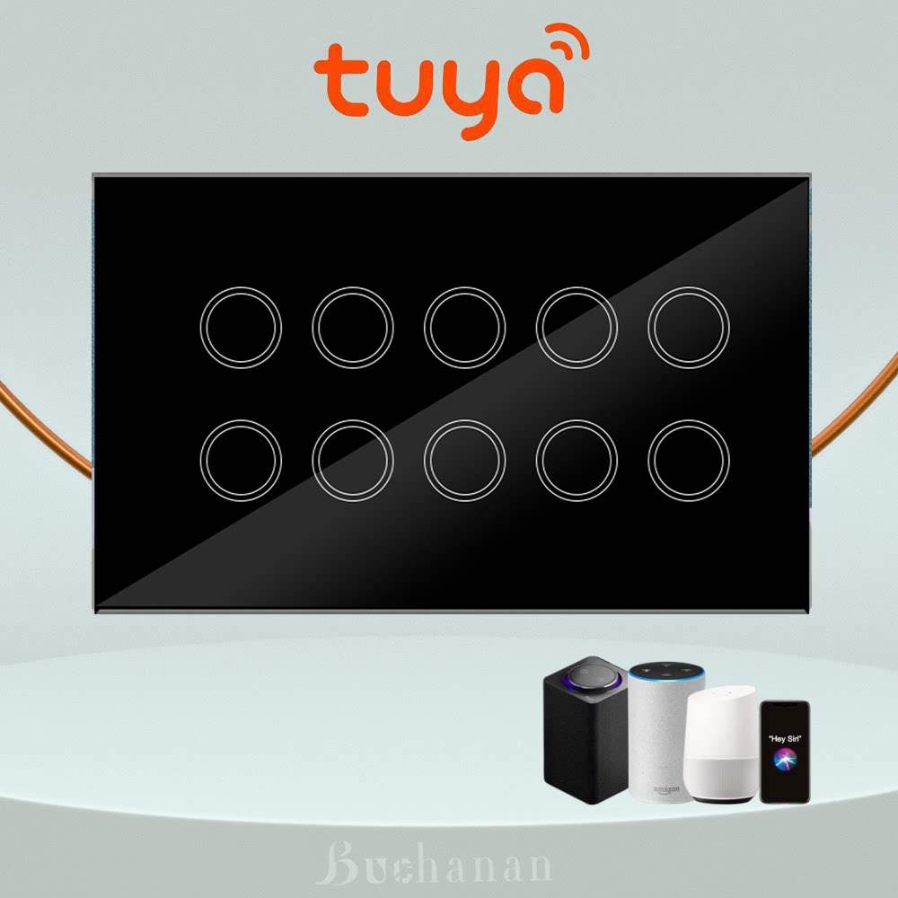 Tuya涂鸦智能触摸开关147语音控制面板ZigBee远程WiFi联动定时8路