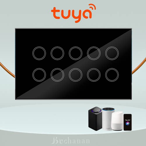 Tuya涂鸦智能触摸开关147语音控制面板ZigBee远程WiFi联动定时8路