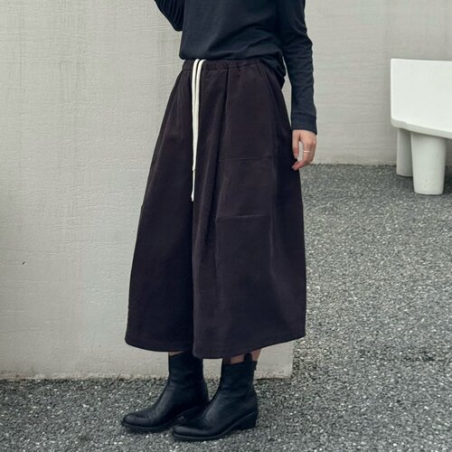 秋冬灯芯绒大裤脚宽松休闲裤子