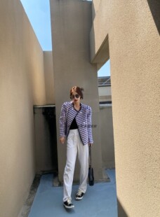 eenk小众设计 意大利一线面料千鸟格苏力羊驼毛小香毛呢西装外套