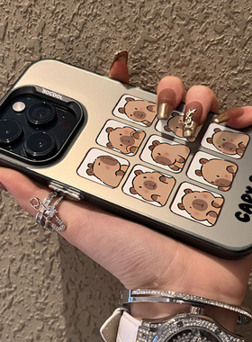 ins风可爱卡通卡皮巴拉适用iPhone16苹果15磨砂14防摔13Promax磁吸壳12高级感11保护套男女magsafe超火萌水豚