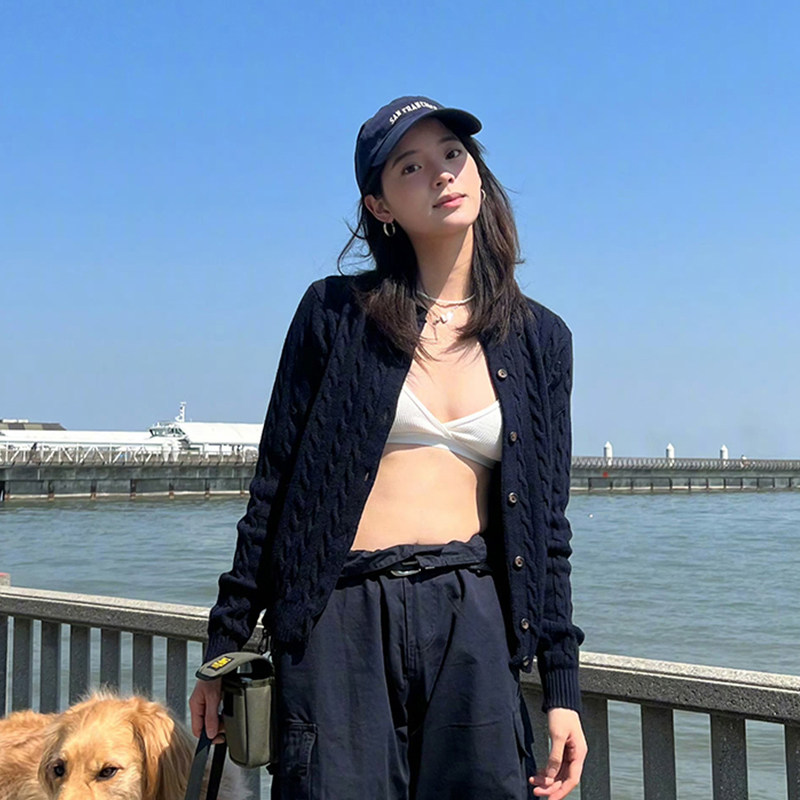 欧阳娜娜同款圆领绞花f毛衣女开衫麻花外套老钱风针织衫bm上衣秋使用感如何?