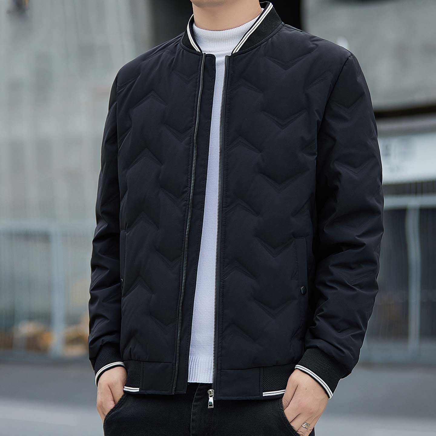 啄木鸟冬季轻薄短款羽绒服外套男