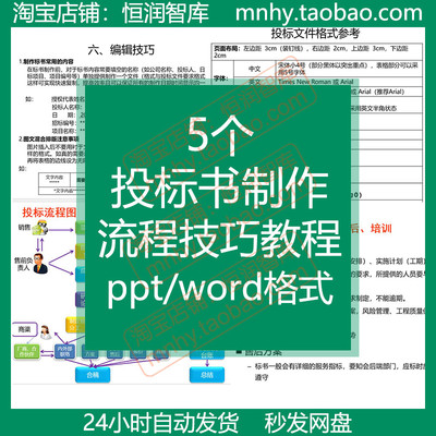 投标书制作流程技巧招投标知识技巧文件范本讲解招标PPT课件采购