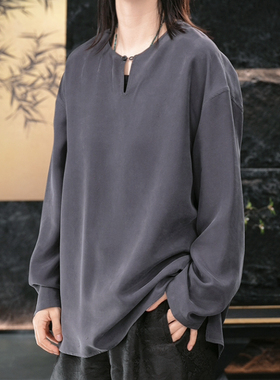 【再易】2025新款烟沉桑蚕丝男士T恤上衣ZY0366S-F151