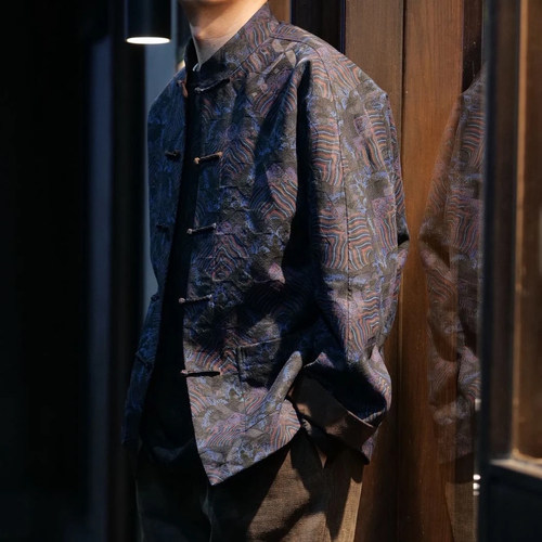 【再易】2025新款层青江崖海水香云纱桑蚕丝双穿唐装外套ZY0552S