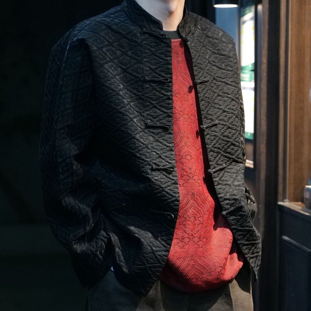 【再易】2025新款玄夜锦油绸香云纱桑蚕丝双穿唐装外套ZY0556S,男装,唐装,淘宝优惠券,粉丝福利购,淘宝优惠卷