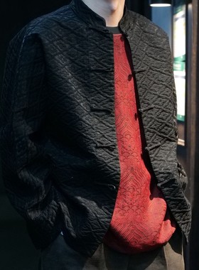 【再易】2025新款玄夜锦油绸香云纱桑蚕丝双穿唐装外套ZY0556S